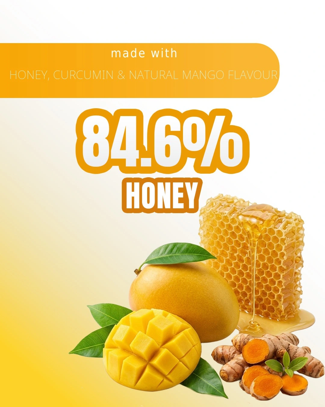 Mango Curcumin Honey Spread made with honey, curcumin and natural mango flavour