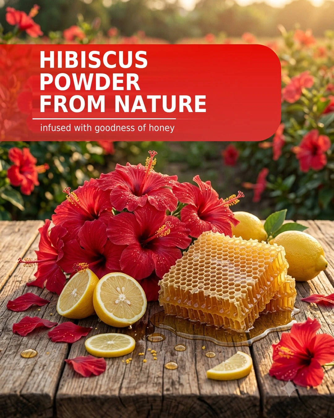 Hibiscus powder from nature, infused with goodness of honey