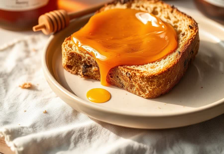 Honey spread on warm toast
