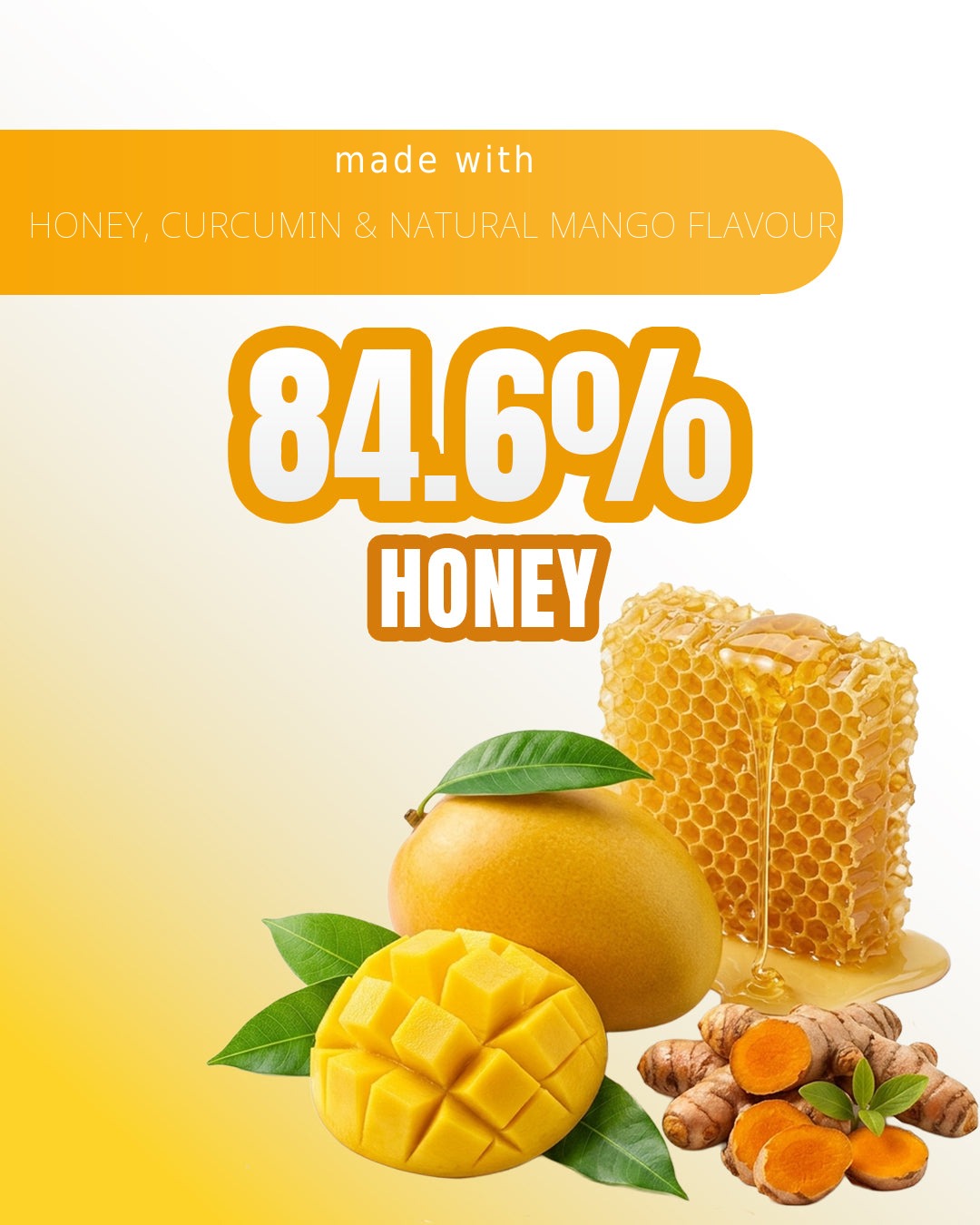 Mango Curcumin Honey Spread made with honey, curcumin and natural mango flavour